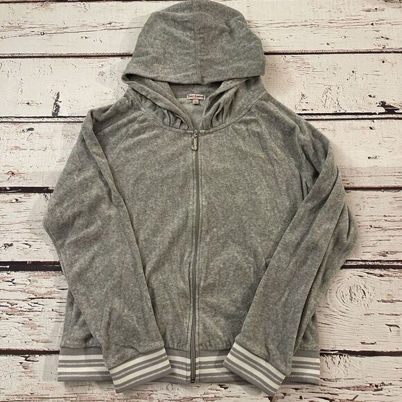 Y2K Juicy Couture Women's‎ Gray Velour Track Size Large - Picture 1 of 10